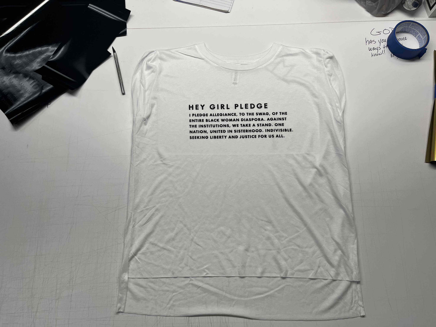 Hey Girl Pledge White T-Shirt