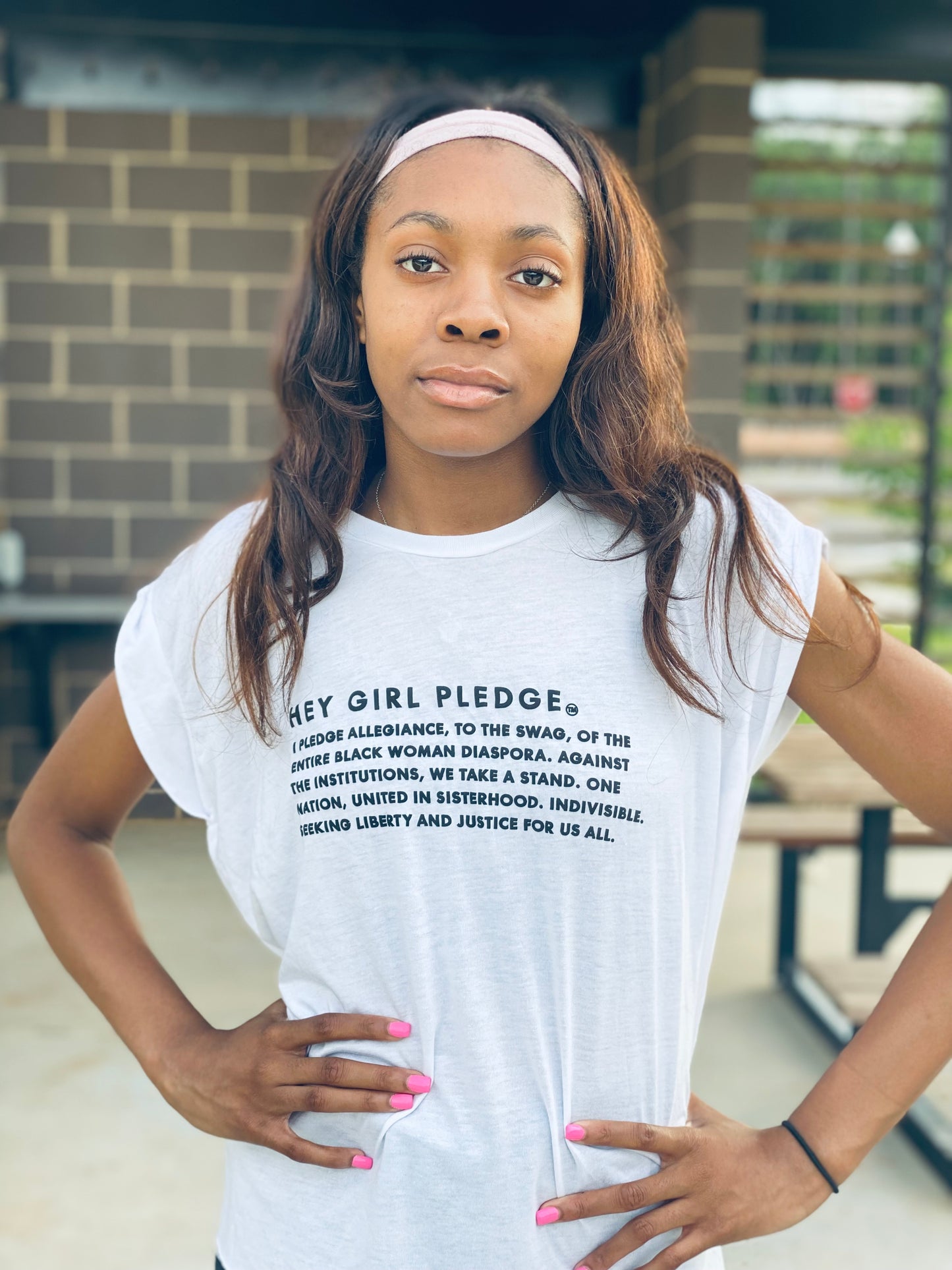 Hey Girl Pledge White T-Shirt